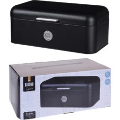 Excellent Houseware Broodtrommel Metaal Zwart42 X 22 X 16 Cm -Goedkope Keukengerei Winkel 101 1970 3 1