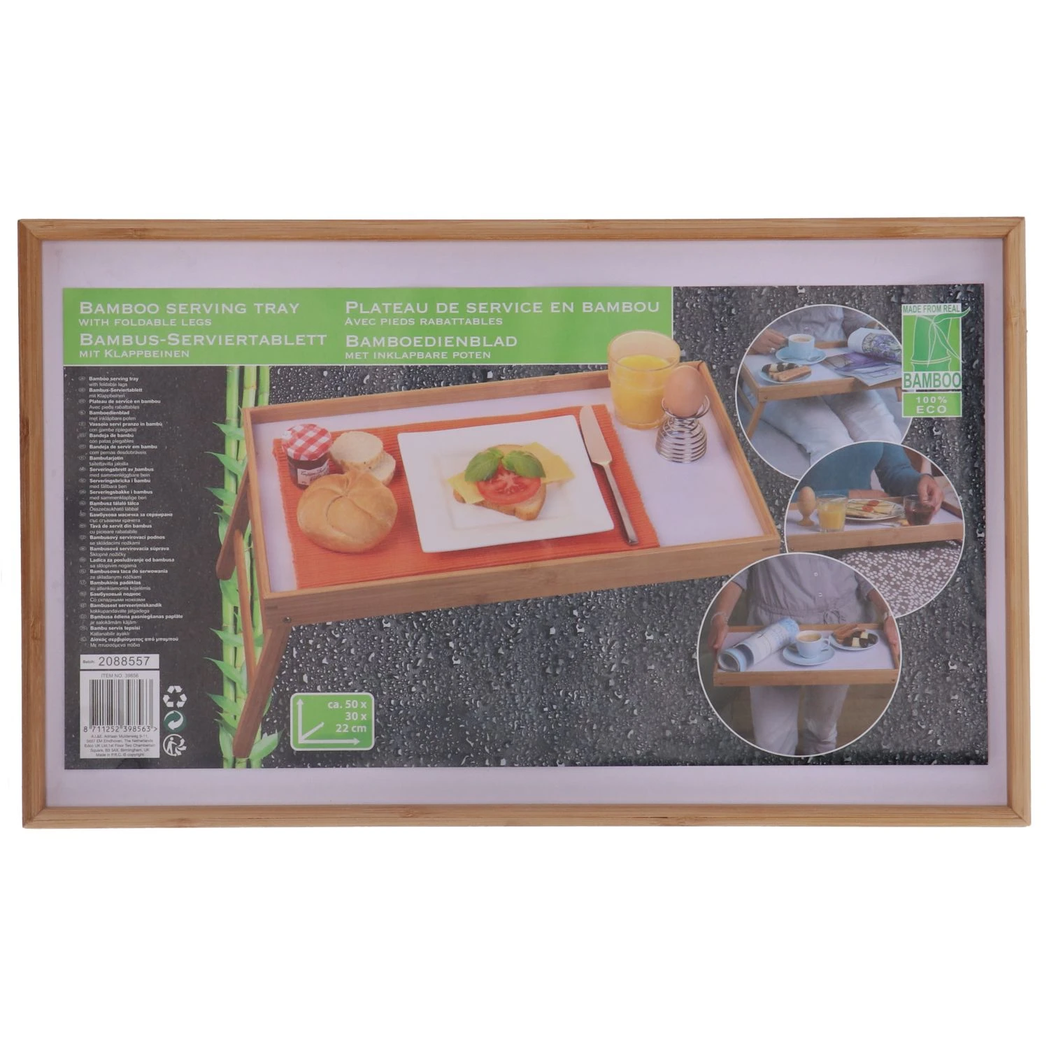 Dienblad Bamboe Inklapbaar 6 Dienblad Bamboe Inklapbaar - Afbeelding 4
